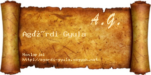 Agárdi Gyula névjegykártya