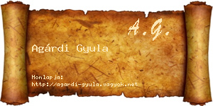 Agárdi Gyula névjegykártya