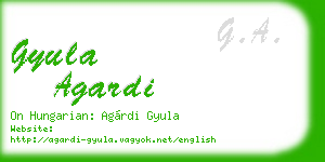 gyula agardi business card