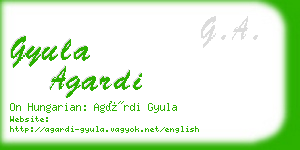 gyula agardi business card